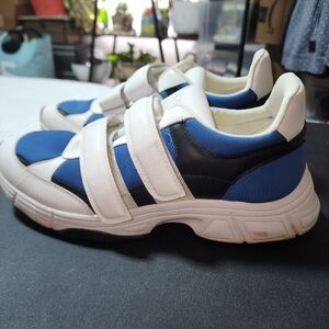 CALVIN KLEIN EUC MENS SZ 11.5 DALLEN SMOOTH CALF LEATHER NEOPRENE SNEAKER SHOES